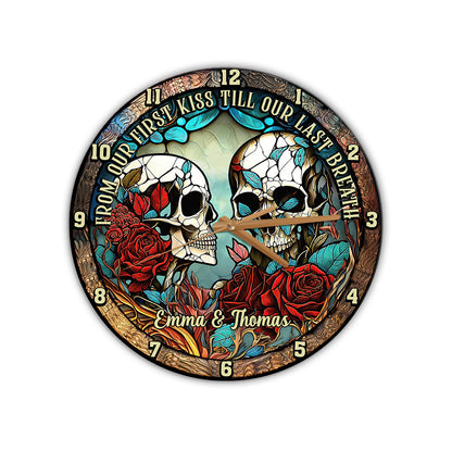 From Our First Kiss - Personalized Skull Wall Clock