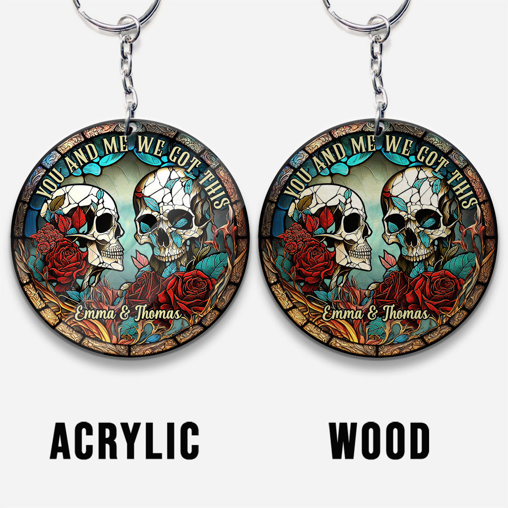 Skull Couple - Personalized Skull Keychain