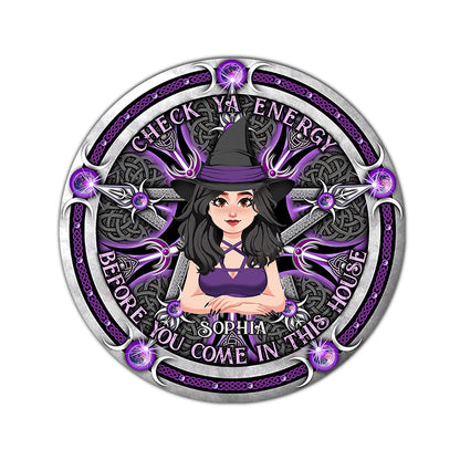 Check Ya Energy - Personalized Witch Round Rug