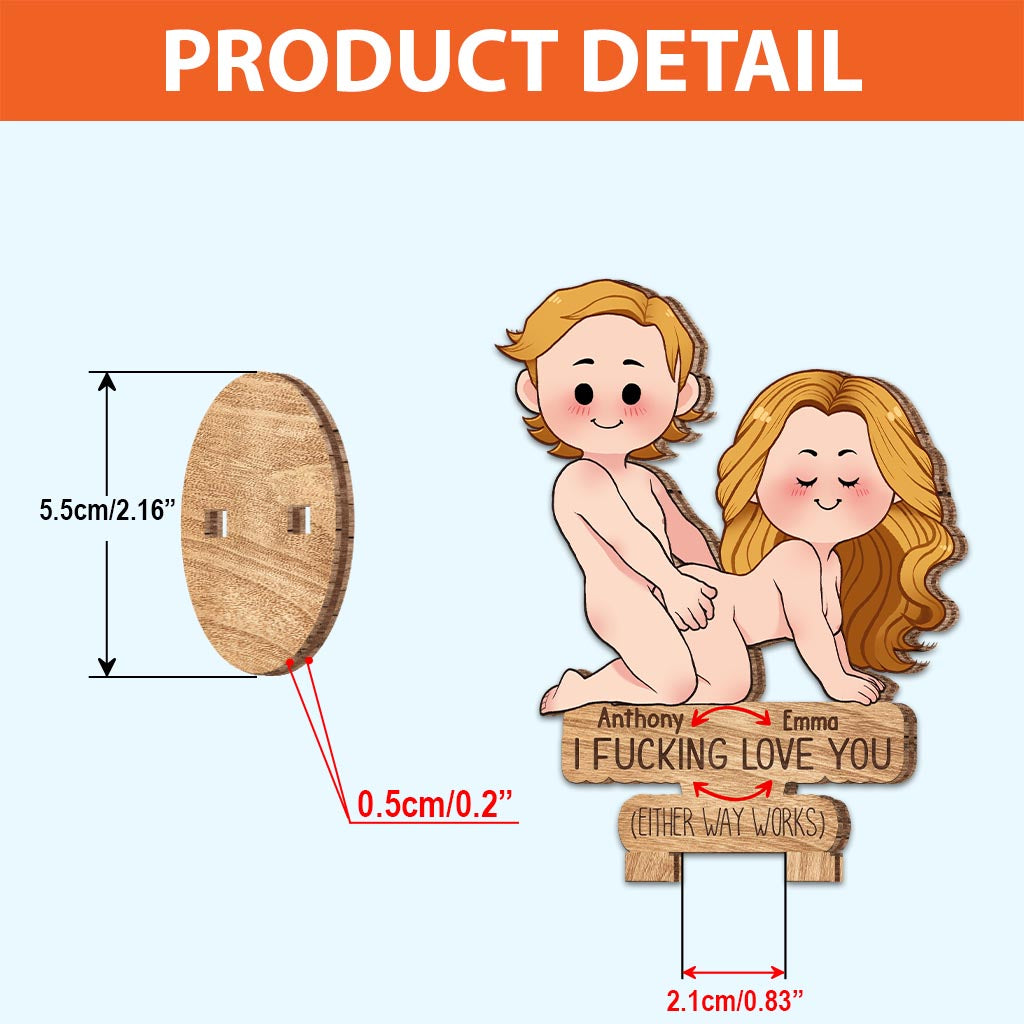 I Love You - gift for husband, wife, boyfriend, girlfriend - Personalized Freestanding Wood Plaque