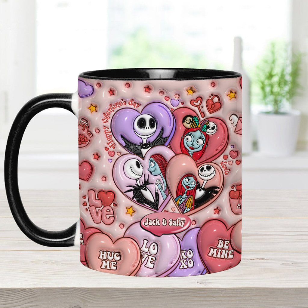 Happy Valentine's Day - Personalized Nightmare Accent Mug