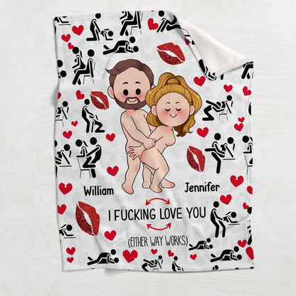 I Love You - Personalized Couple Blanket