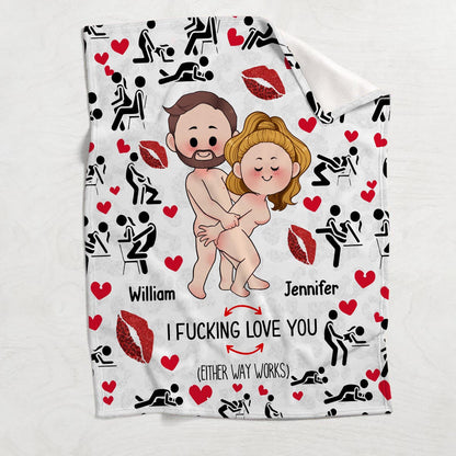 I Love You - Personalized Couple Blanket