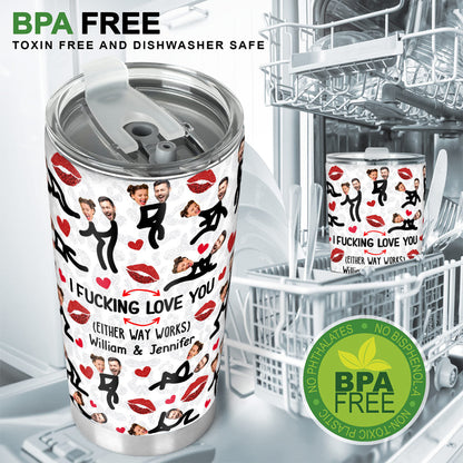 I Love You Funny Photo Inserted Couple - gift for husband, wife, boyfriend, girlfriend - Personalized Tumbler