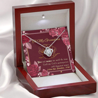 Gift For Your Grandma With Roses - Grandma Love Knot Necklace 0921