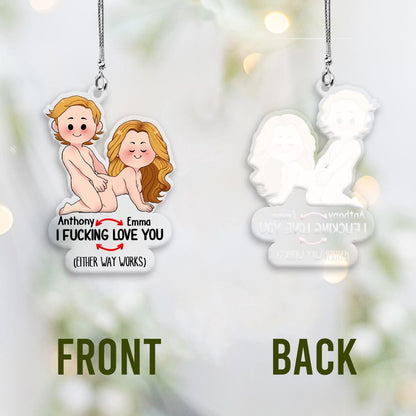 I Love You - gift for husband, wife, boyfriend, girlfriend - Personalized Transparent Car Ornament