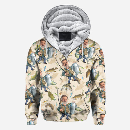 Photo Inserted Funny Fishing - Personalized Fishing All Over Shirt