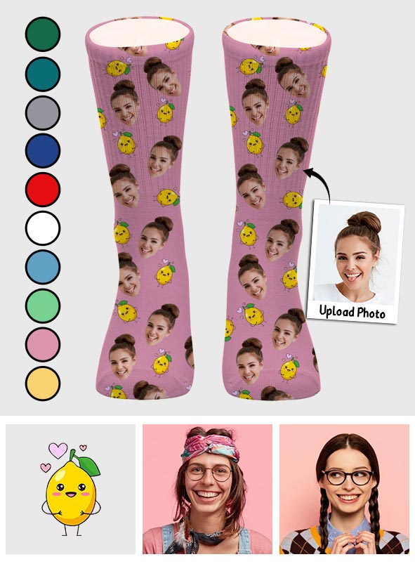 Funny Icon Pattern - Personalized Aunt Socks