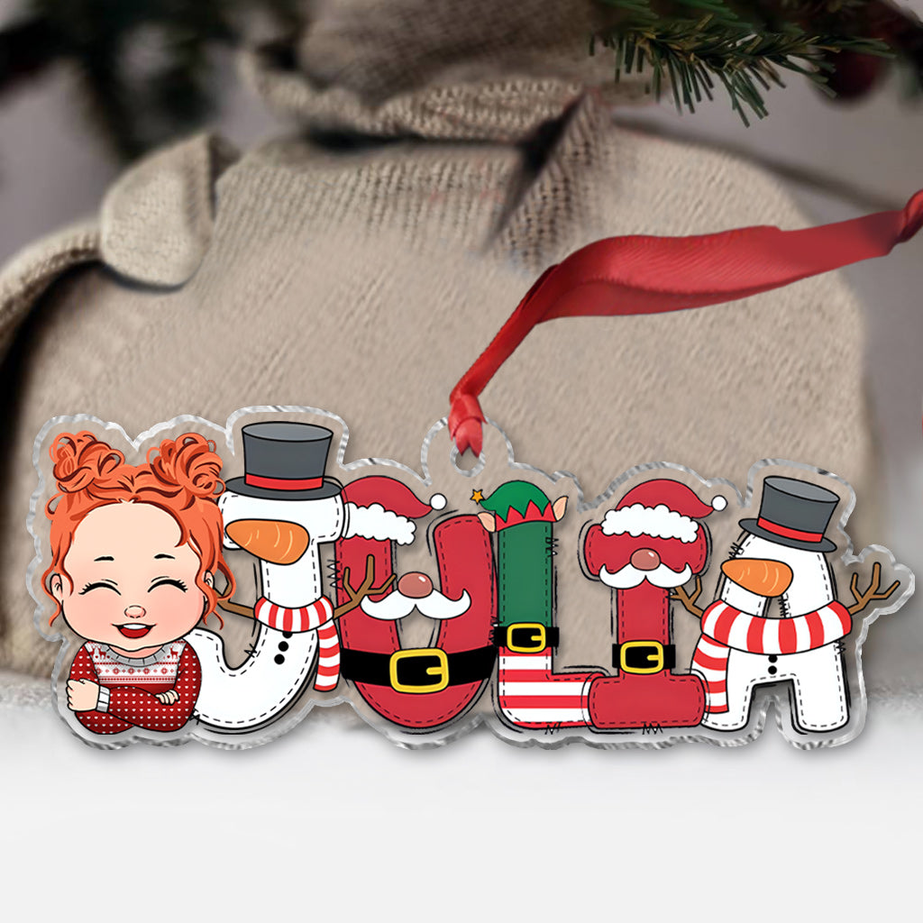 Merry Christmas - Personalized Kid Transparent Ornament