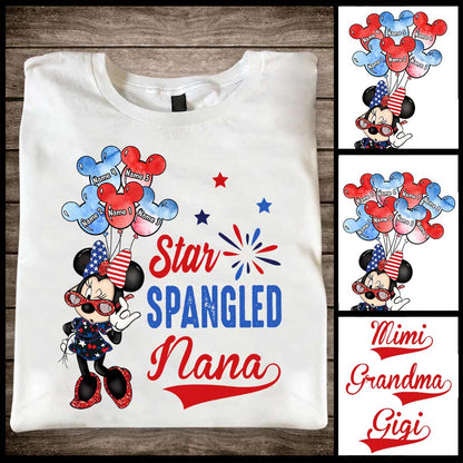 Star Spangled Nana - Personalized Independence Day Grandma T-shirt and Hoodie