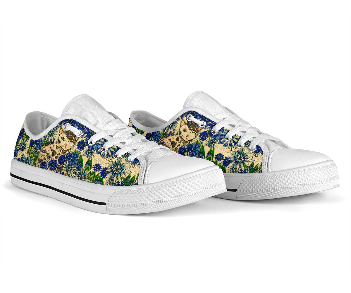Cat Flower Cat Low Top Shoes 0622