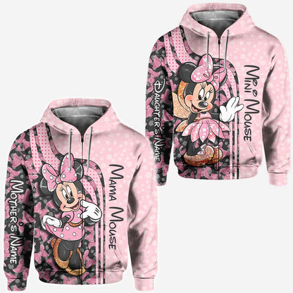 Mama & Mini Mouse Ears - Personalized All Over T-shirt and Hoodie