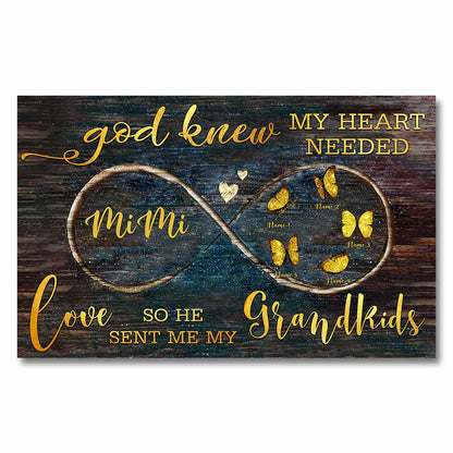 God Knew My Heart Needed Love - Personalized Grandma Poster