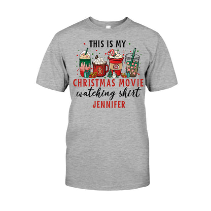 This Is My Xmas Movie Watching Shirt - Personalized Christmas T-shirt And Hoodie