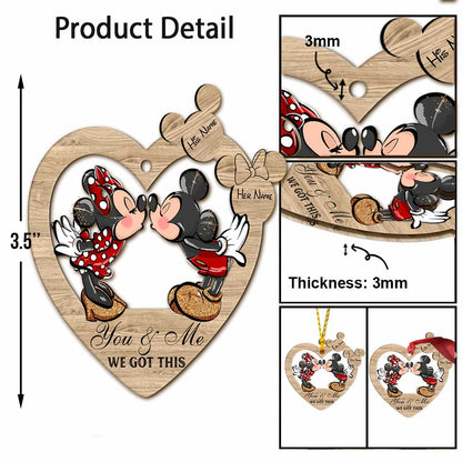 You & Me - Personalized Christmas Mouse Ornament (Printed On Both Sides)