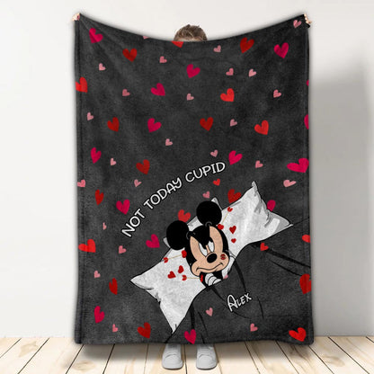 Not Today Cupid - Personalized Valentine Mouse Blanket