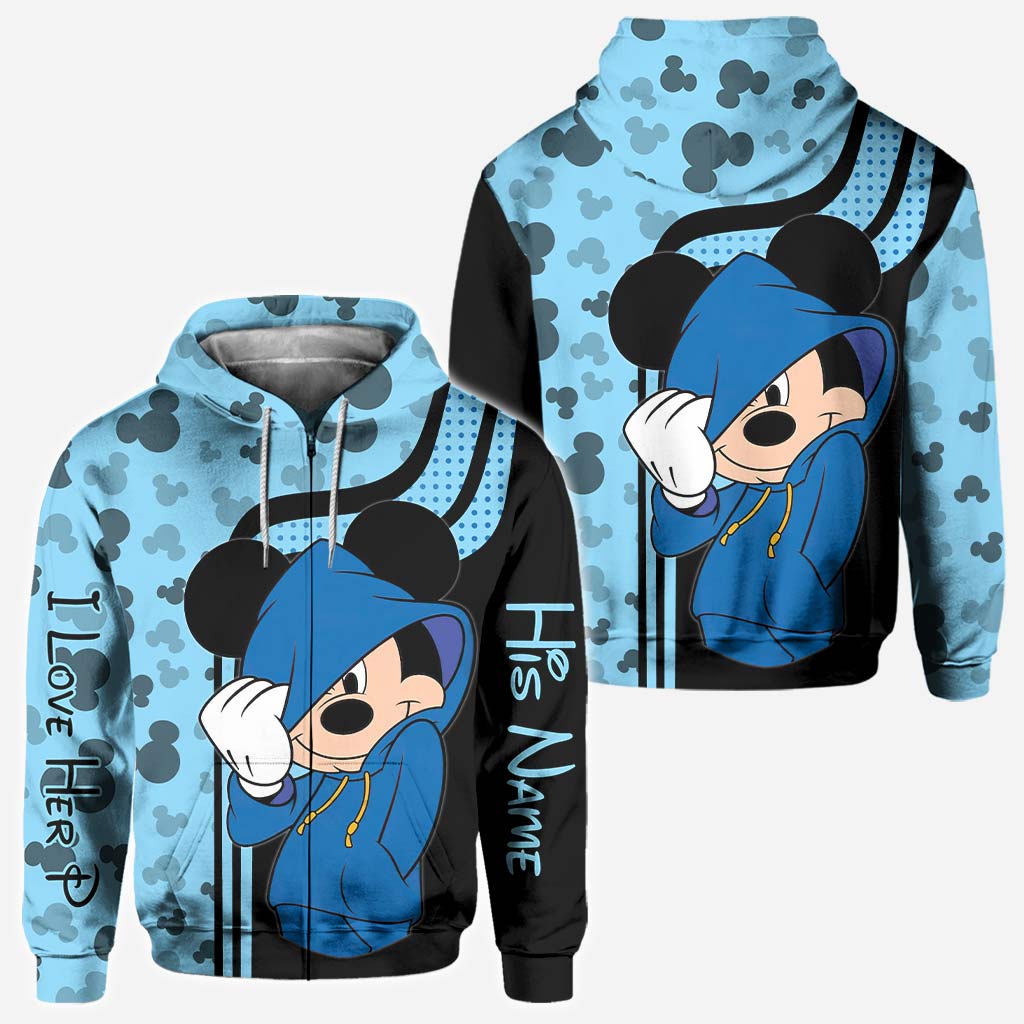 I Love His D - Personalized Mouse All Over T-shirt and Hoodie