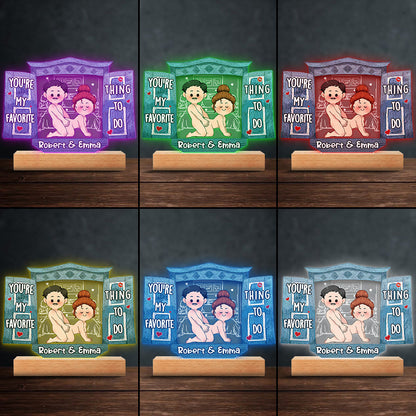 You’re My Favorite - Personalized Couple Shaped Plaque Light Base