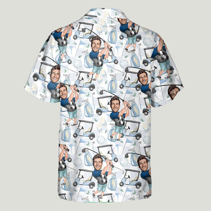 Photo Inserted Funny Golfer - Personalized Golf Hawaiian Shirt