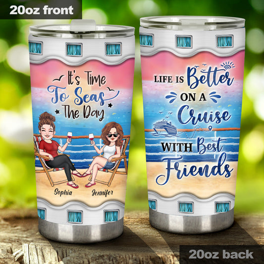 Time To Seas The Day - Personalized Cruising Tumbler