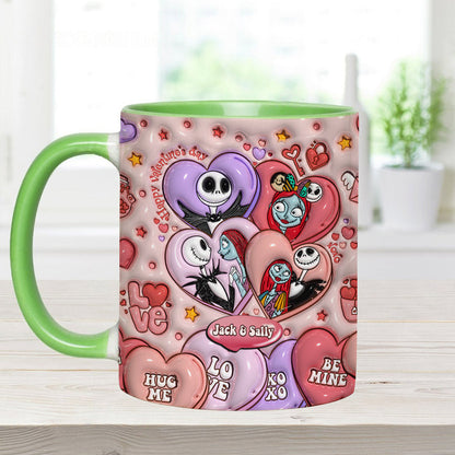 Happy Valentine's Day - Personalized Nightmare Accent Mug
