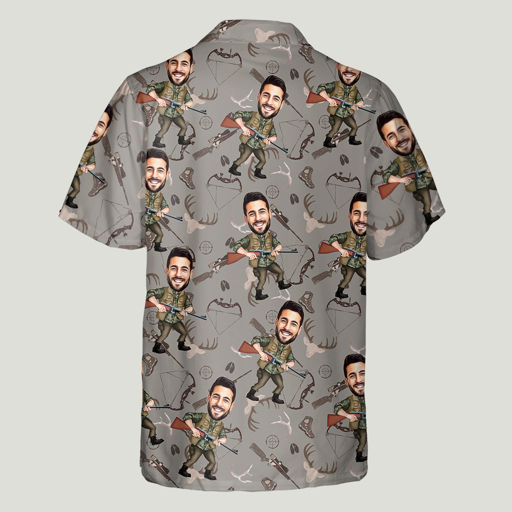 Photo Inserted Funny Hunting - Personalized Hunting Hawaiian Shirt