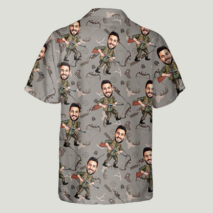 Photo Inserted Funny Hunting - Personalized Hunting Hawaiian Shirt