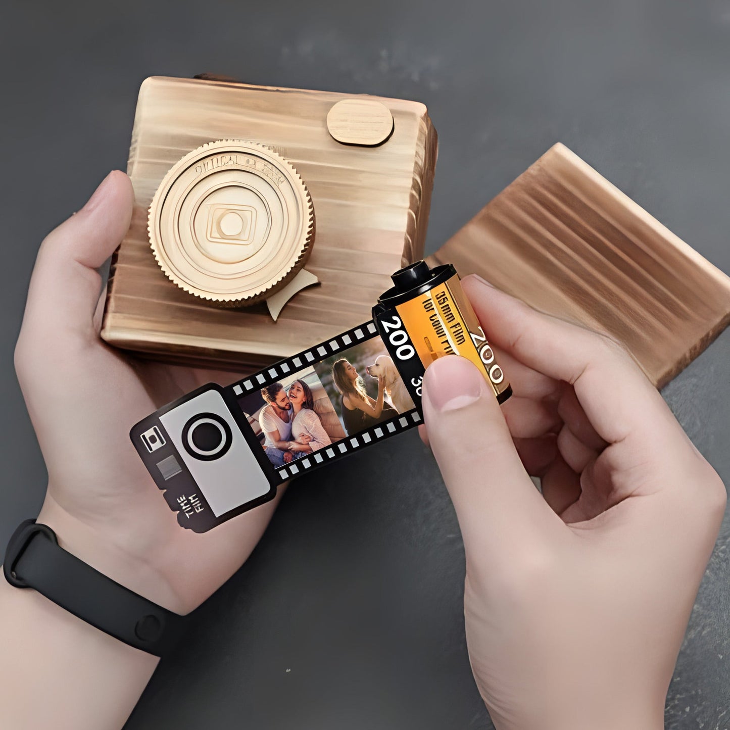 Vintage Film Strip - gift for girlfriend, wife, boyfriend, husband - Personalized Film Roll Keychain