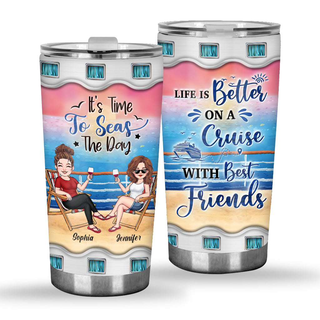 Time To Seas The Day - Personalized Cruising Tumbler
