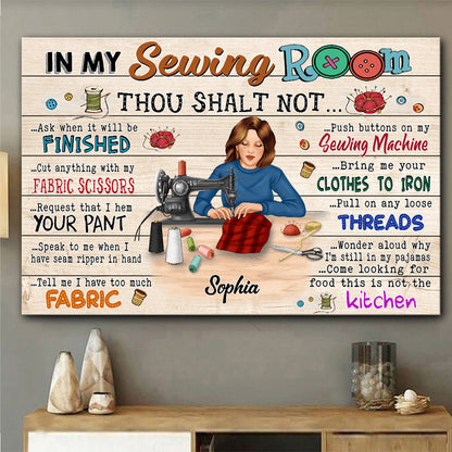 My Sewing Room - Personalized Sewing Canvas And Poster