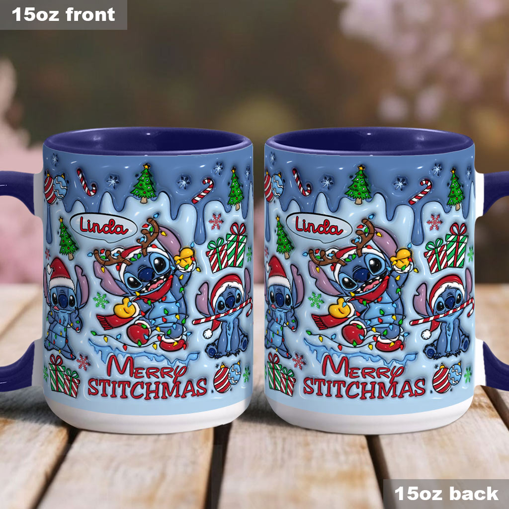 Merry Stichmas - Personalized Ohana Accent Mug