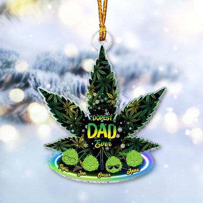 Dopest Dad Ever - Personalized Weed Ornament