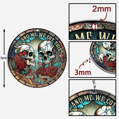 Skull Couple - Personalized Skull Keychain