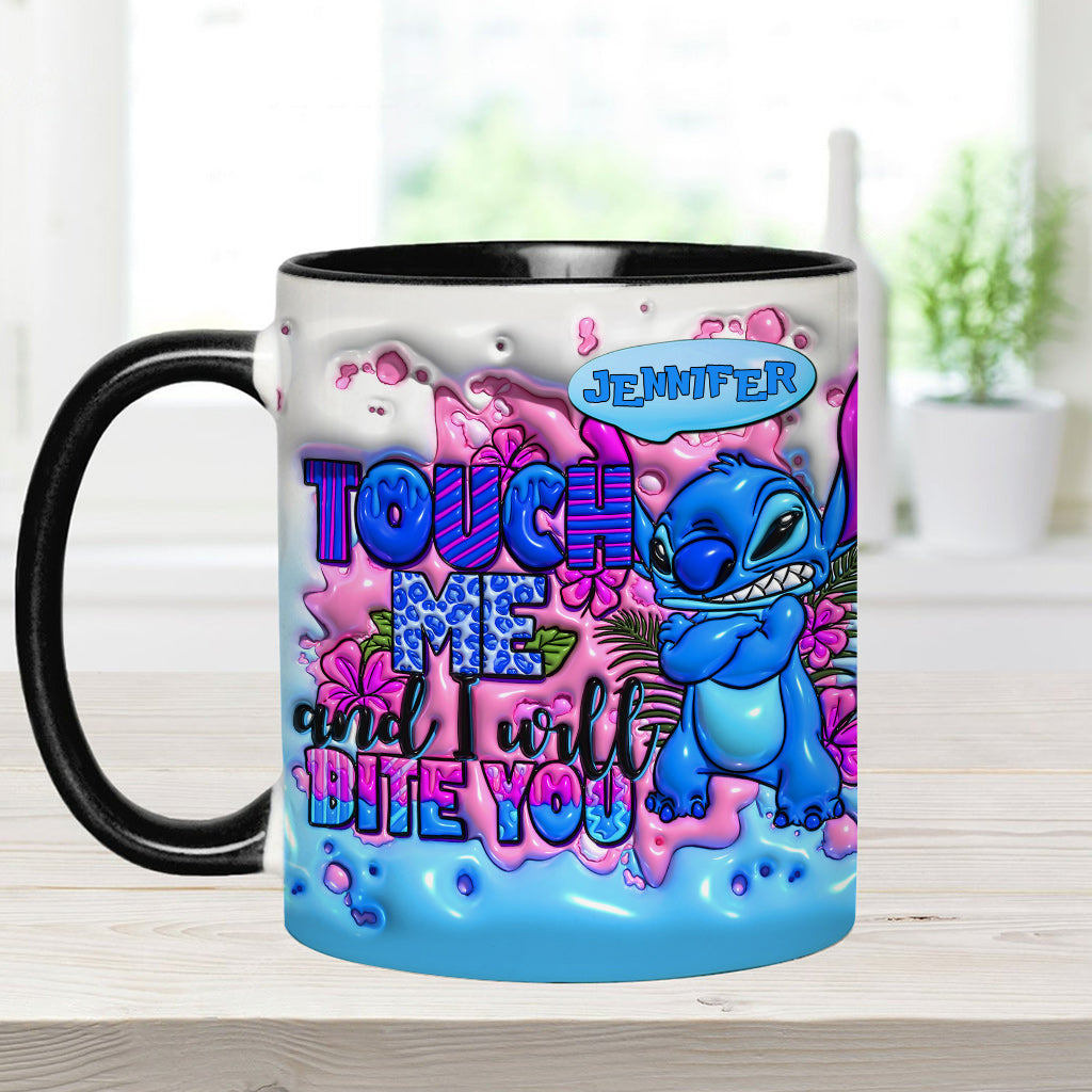 Touch Me And I Will Bite You - Personalized Ohana Accent Mug