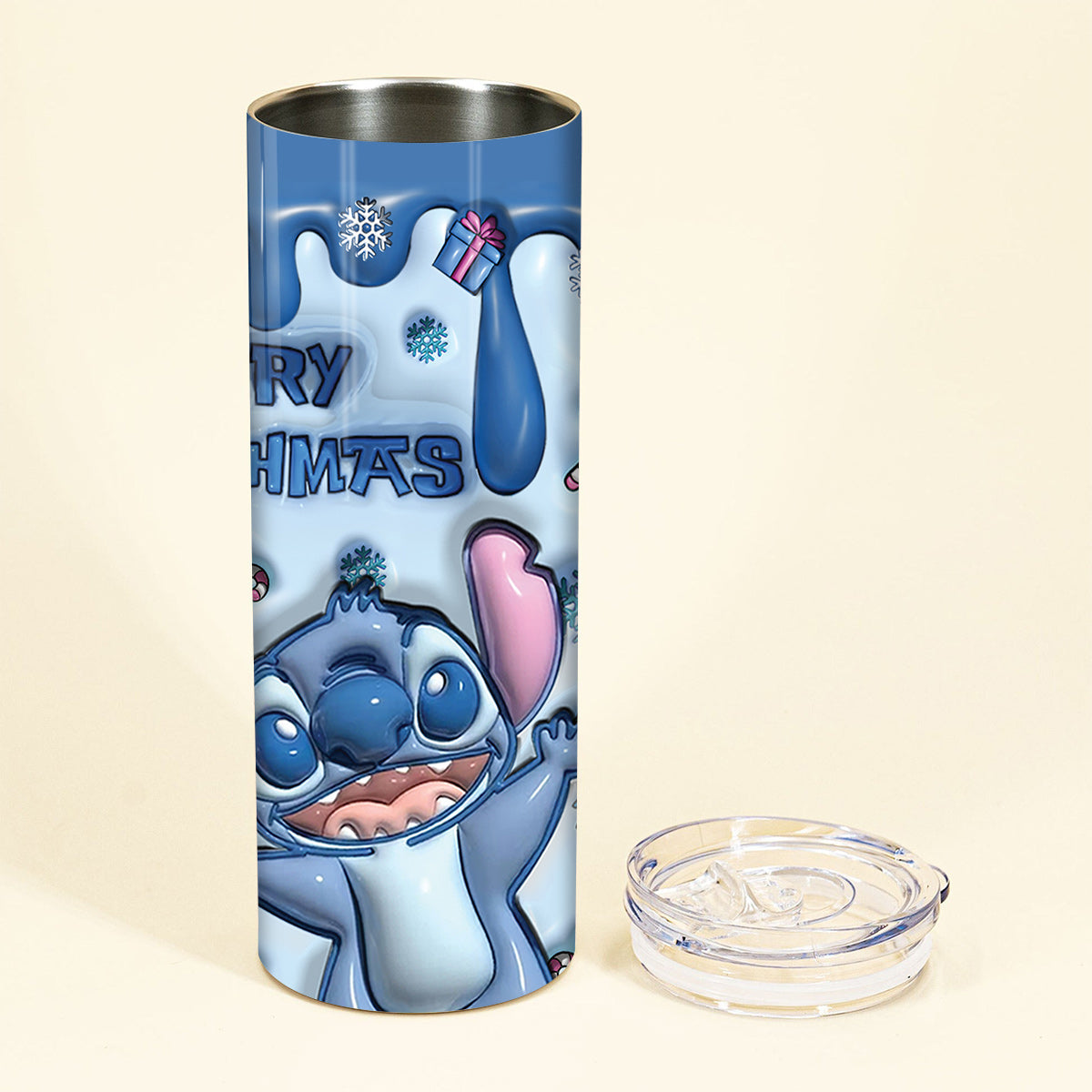Merry Stitchmas - Personalized Ohana Skinny Tumbler