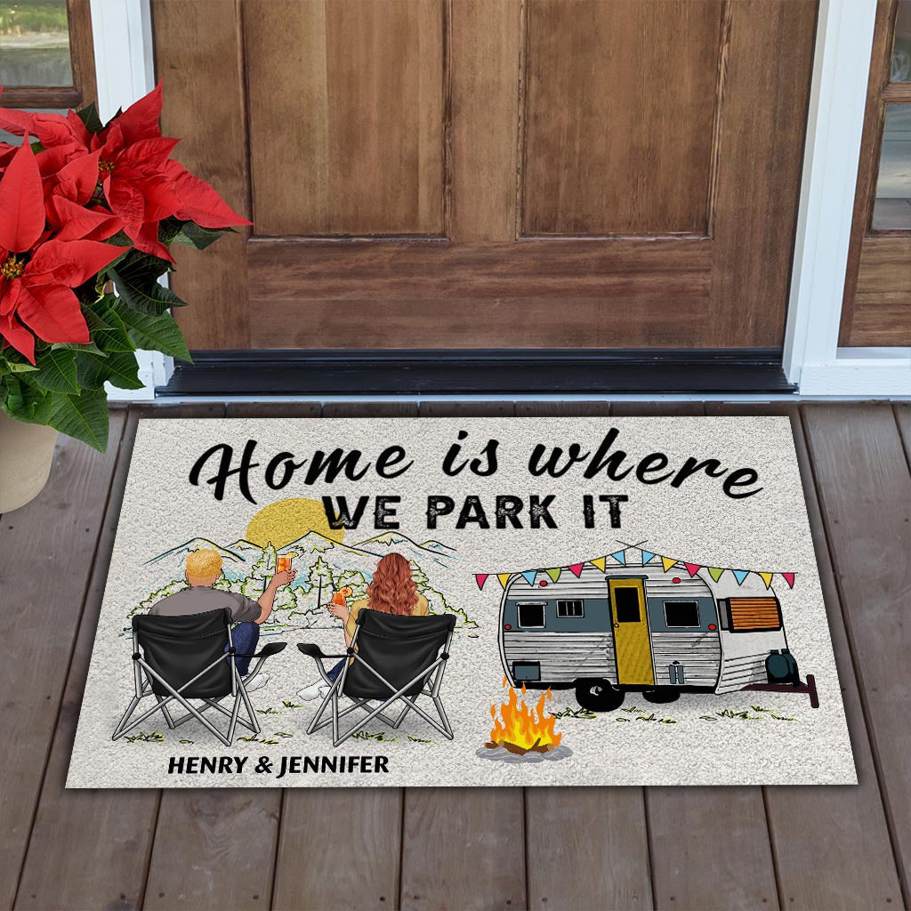 Home Is Where We Park It - Personalized Camping Doormat