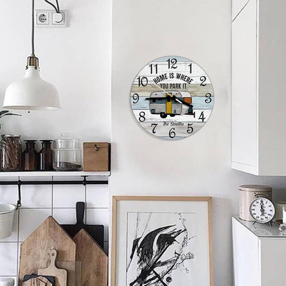 Home Is Where You Park It - Personalized Camping Wall Clock