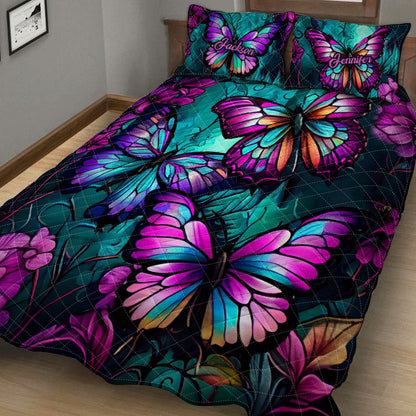 Beautiful Butterflies - Personalized Butterfly Quilt Set