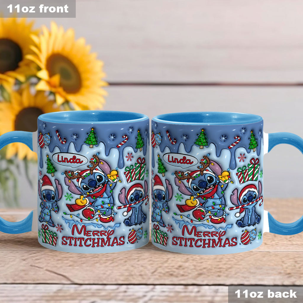 Merry Stichmas - Personalized Ohana Accent Mug