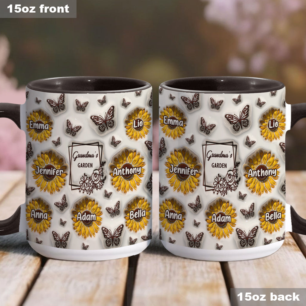 Grandma's Sunflower Garden - Gift for grandma - Personalized Accent Mug