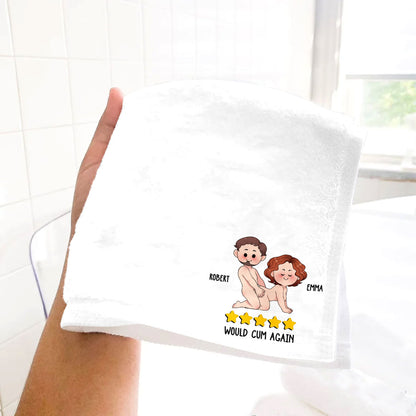 Five Star Would Cum Again - Personalized Couple Towel