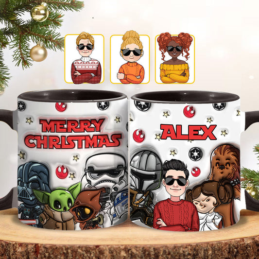 May The Christmas Be With You - Personalized The Force Accent Mug