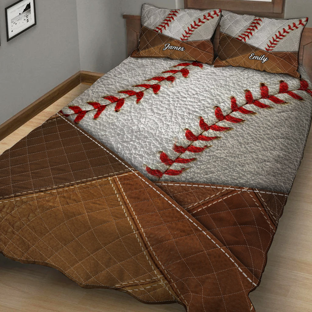 Living My Dream - Personalized Baseball Quilt Set