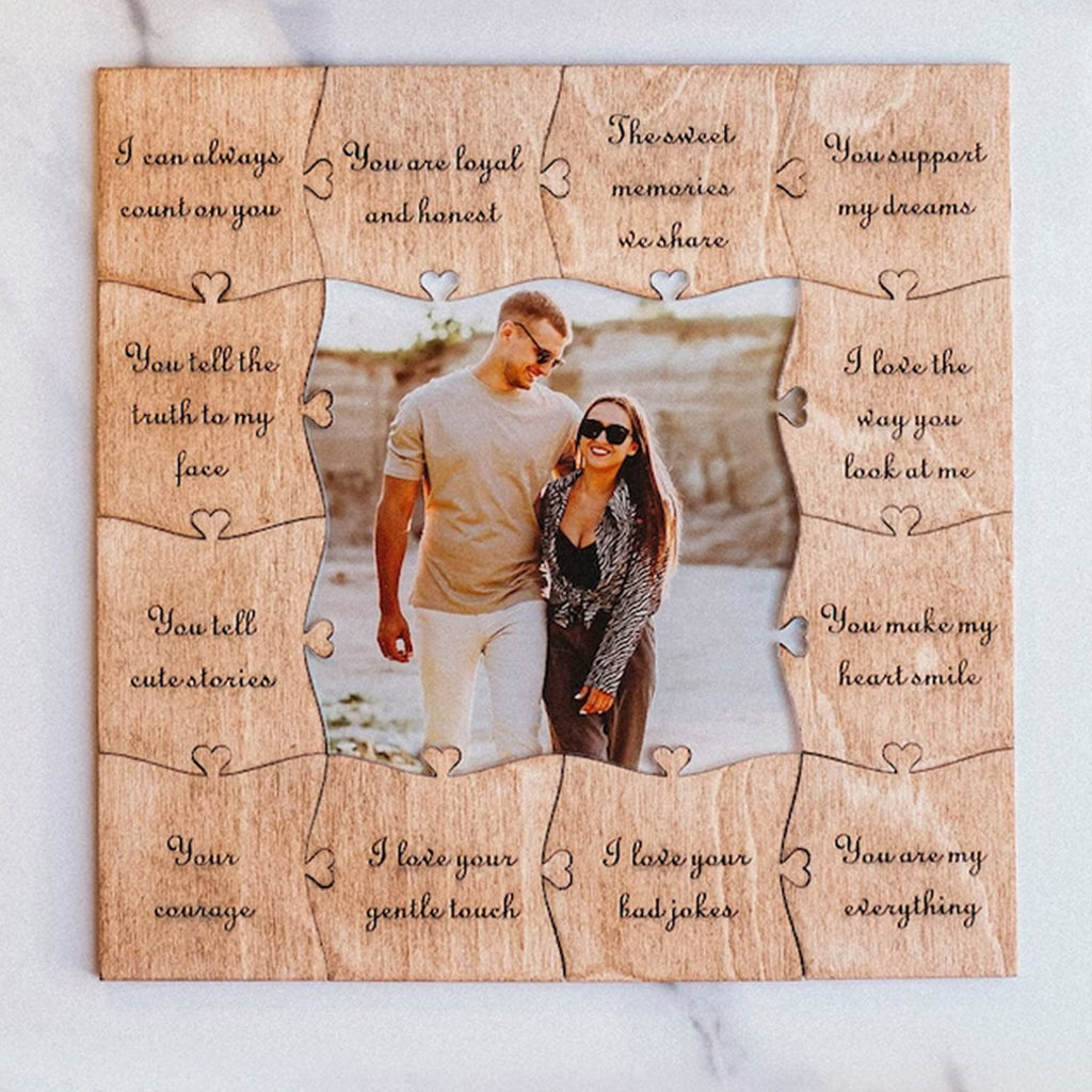 Reasons Why I Love You - gift for husband, wife, boyfriend, girlfriend - Personalized Picture Wooden Puzzle