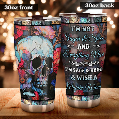 Floral Skull - Personalized Skull Tumbler