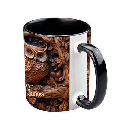Just A Girl Who Loves Owls - Personalized Owl Accent Mug