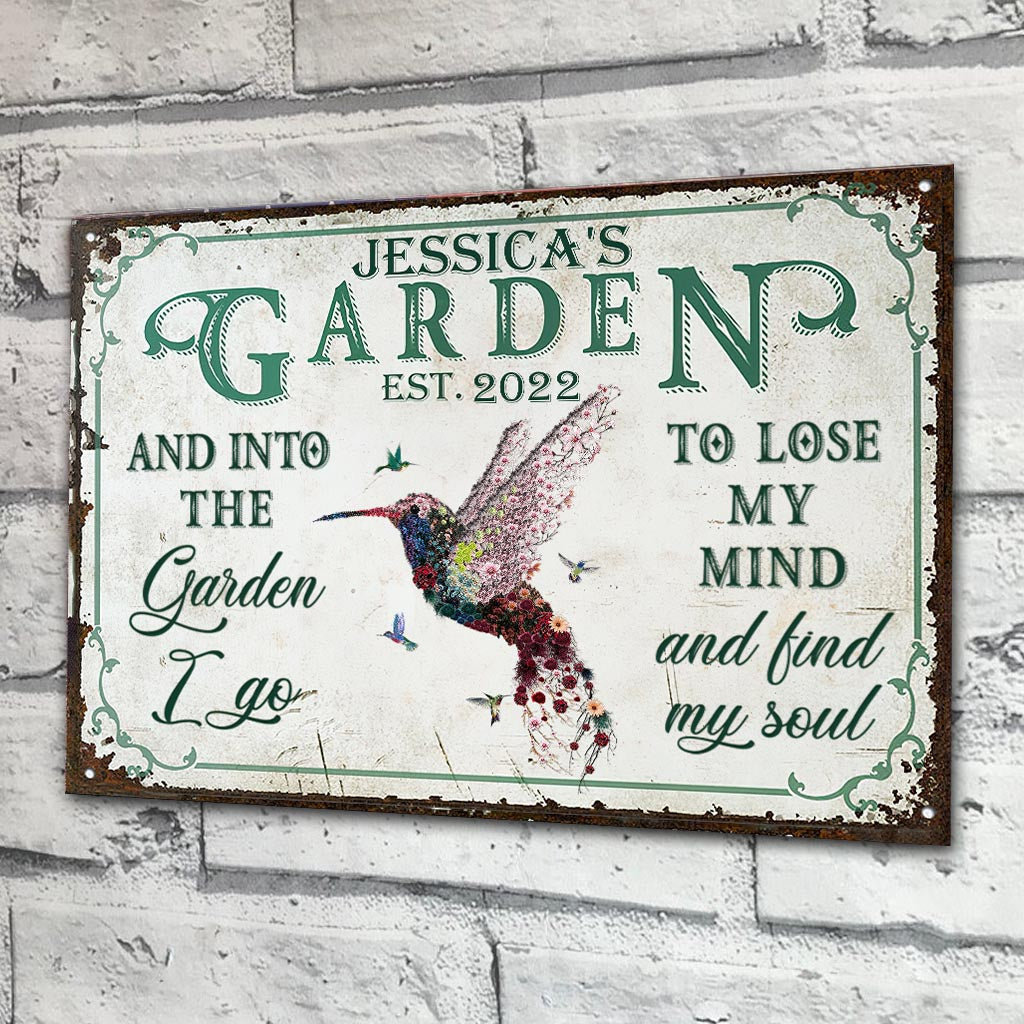 Into The Garden I Go - Personalized Gardening Rectangle Metal Sign