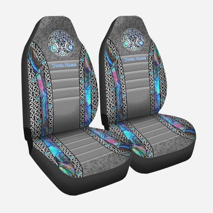 Triple Moon Pentacle - Personalized Witch Seat Covers