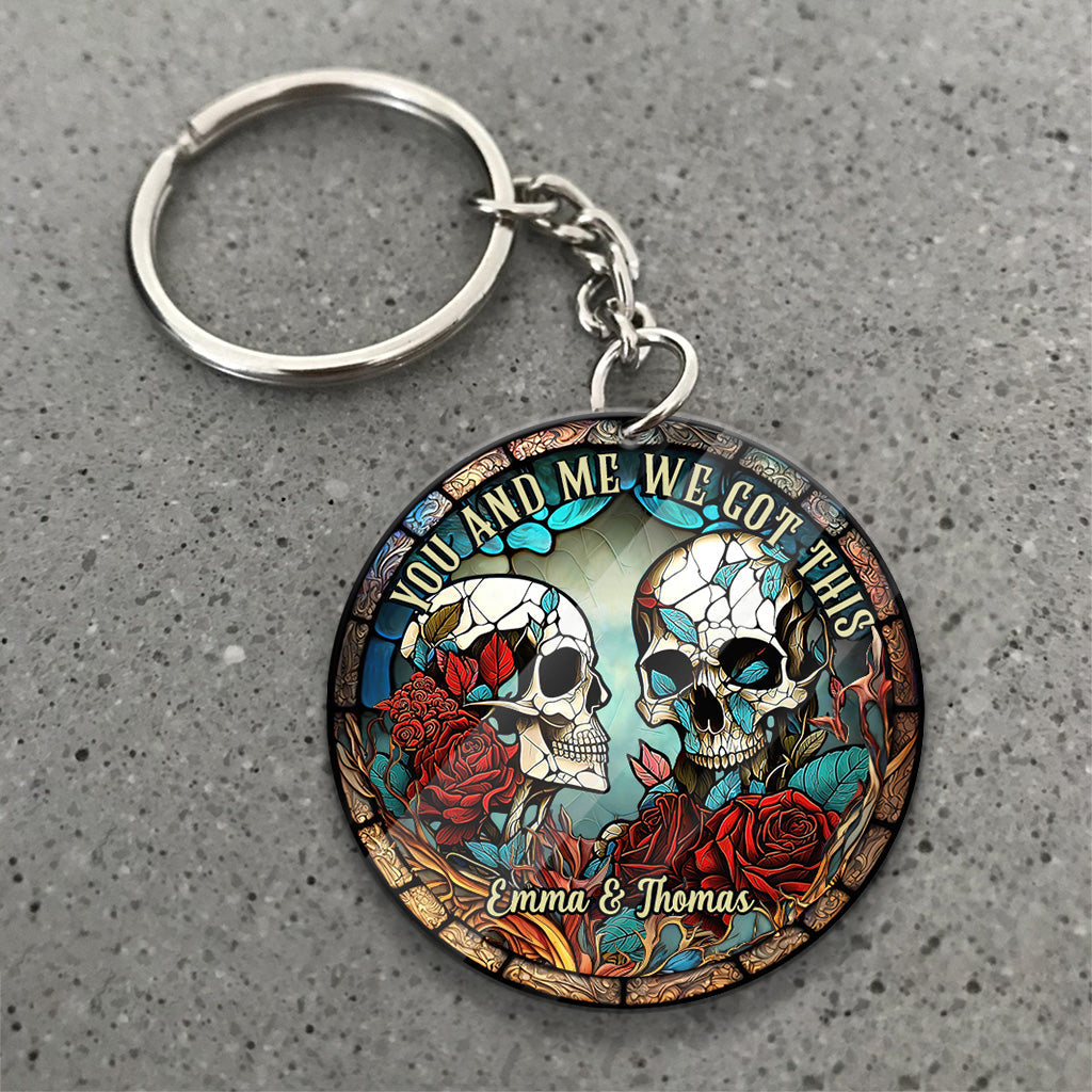 Skull Couple - Personalized Skull Keychain