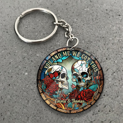 Skull Couple - Personalized Skull Keychain